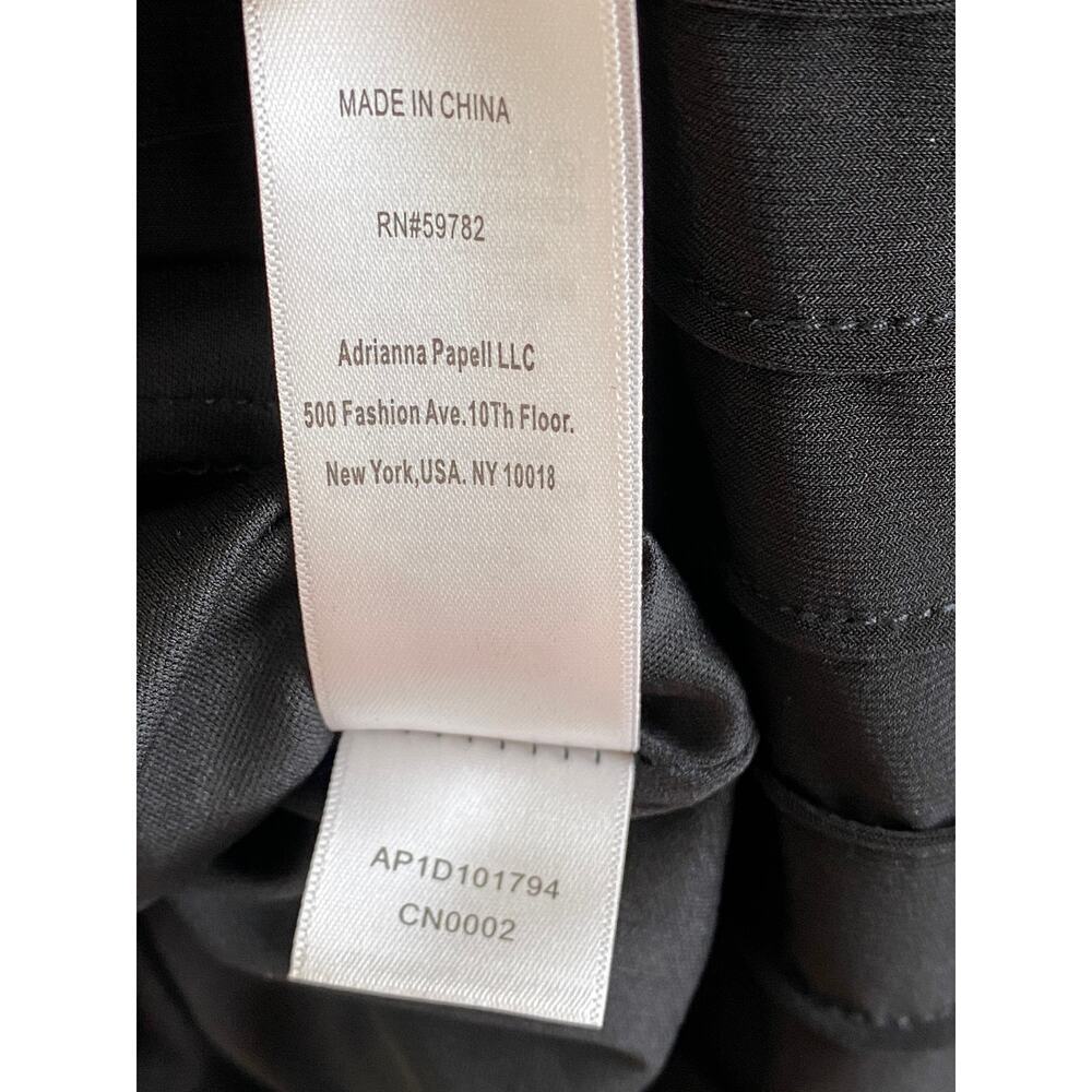 Adrianna Papell Illusion Mesh Midi Dress Black Long Sleeve Size 8 - Picture 12 of 13